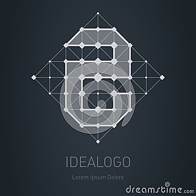Modern stylish low poly logo with number 2. Low-poly Design element with squares, triangles and rhombus. Vector Lowpoly logotype Vector Illustration