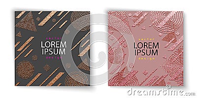 Modern and stylish minimal design. Copper glossy background. Metallic texture. Bronze metal texture. Rose quartz pattern . Vector Illustration