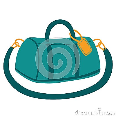 Modern Stylish Travel Bag. Travelling concept. Things for sports. Vector Illustration