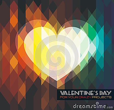 Modern stylish Valentine's Day template for your flyer Vector Illustration