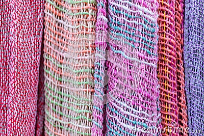 Modern summer scarf colorful textile Stock Photo