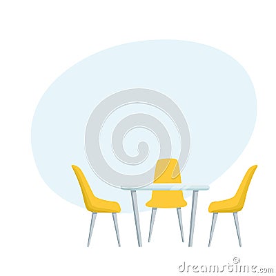 Modern table and chairs Vector Illustration