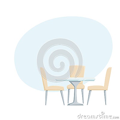 Modern table and chairs Vector Illustration