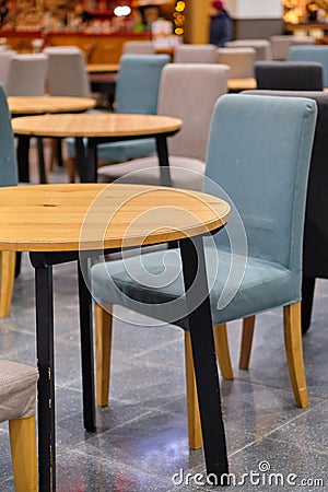Modern tables and chairs in shopping malls Stock Photo