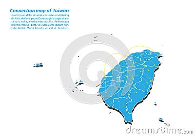 Modern of taiwan Map connections network design, Best Internet Concept of taiwan map business from concepts series Vector Illustration