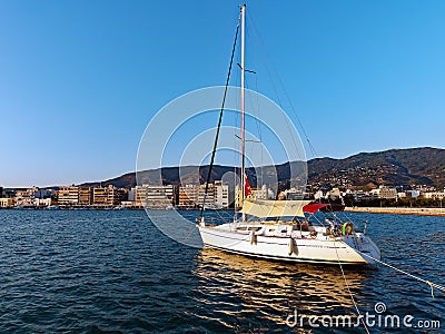 Modern Yacht, Volos, Greece Editorial Stock Photo