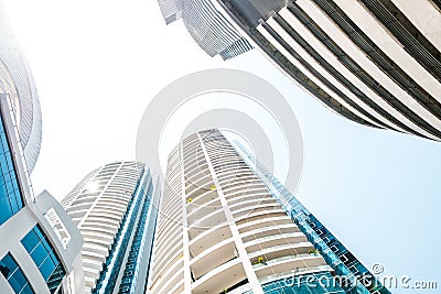 Modern skyscraper building exterior - absrtract real estate co Stock Photo