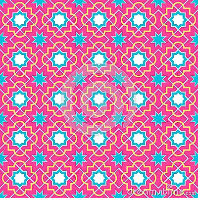 Tangled Lattice Pattern inspired by traditional arabic geometry Vector Illustration