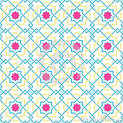 Tangled Lattice Pattern inspired by traditional arabic geometry Vector Illustration