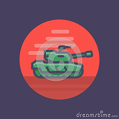 Modern tank icon in flat style with outline Vector Illustration
