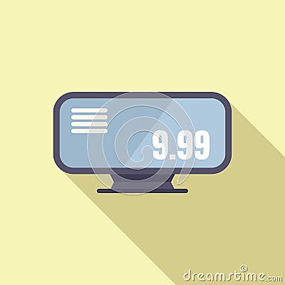 Modern taximeter icon flat vector. Radio rate ride Vector Illustration