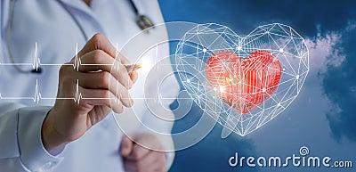 Modern technologies of diagnostics of the heart. Stock Photo