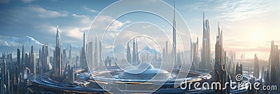 Modern technologies of the future metropolis on a light background Stock Photo