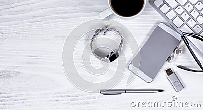 Modern Technologies on white desktop background Stock Photo