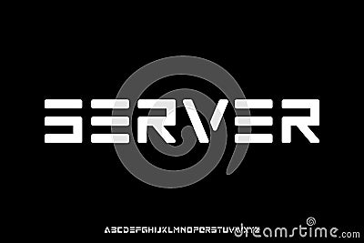 Modern technology alphabet display font vector. Futuristic digital computing typography style Vector Illustration