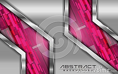 Modern technology background with shinny futuristic pink red light. Vector illustration Vector Illustration