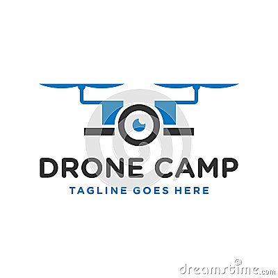 Modern technology drone camera logo Vector Illustration