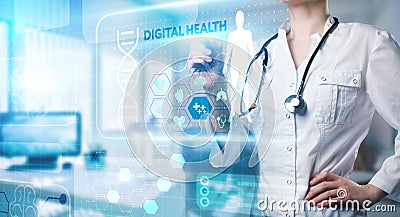 Modern technology in healthcare, medical diagnosis. Digital health concept Stock Photo