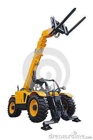 Modern telescopic handler , front view Stock Photo