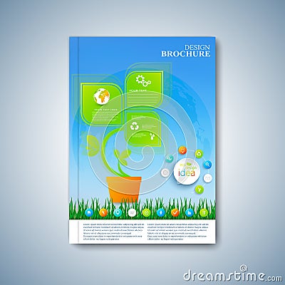 Modern template layout brochure, magazine, flyer, booklet, cover or report in A4 size for your design . Vector Illustration Vector Illustration