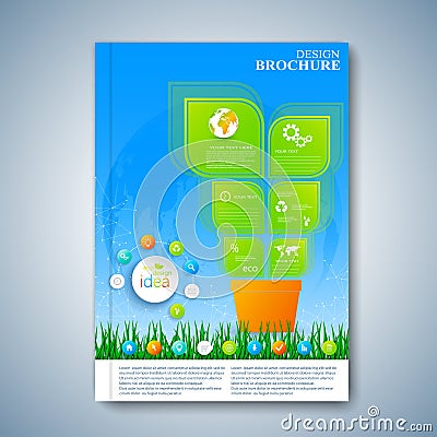 Modern template layout brochure, magazine, flyer, booklet, cover or report in A4 size for your design . Vector Illustration Vector Illustration