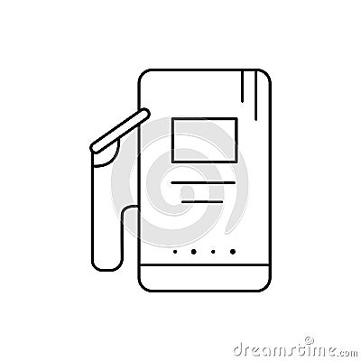 Modern thin line icon of Gas station. Premium quality outline symbol. Simple mono linear pictogram, drawing, art, sign. Stroke vec Stock Photo