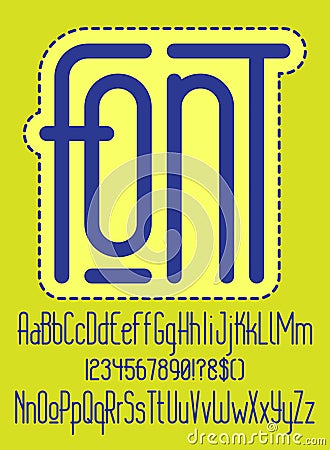 Modern thin rounded line font. Minimalistic typeface Vector Illustration