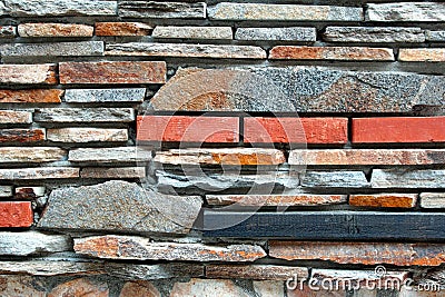 Modern Tiled Wall From Natural Mixed Stone Stock Photo
