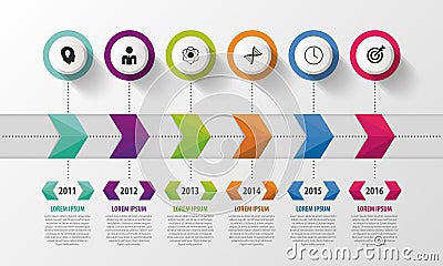 Modern Timeline Infographic. Abstract Design Template. Vector Illustration Vector Illustration