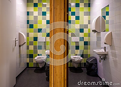 Modern toilet area sanitary facilities Stock Photo