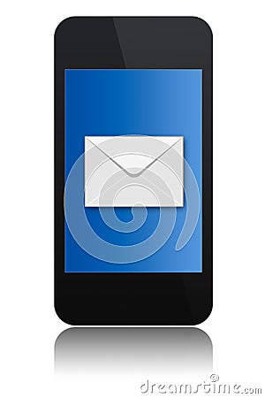 Modern touchscreen phone with letter symbol Stock Photo