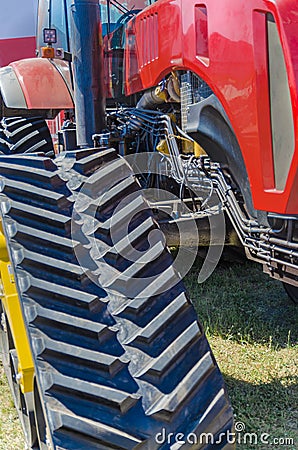 Modern tractor for agriculture on the farm with a powerful motor Stock Photo