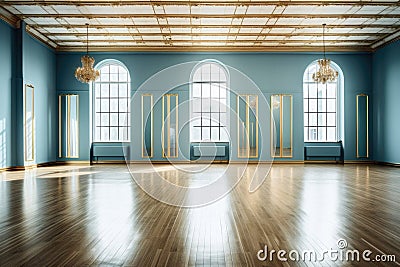 Modern training dance hall interior Stock Photo