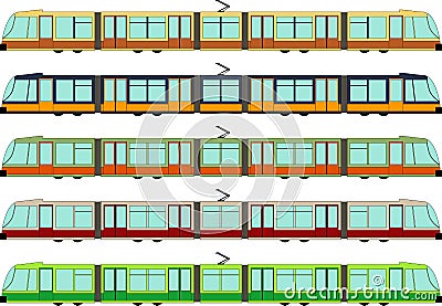 Modern tram Vector Illustration