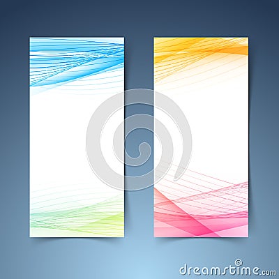 Modern tranparent vertical abstract banner set Vector Illustration