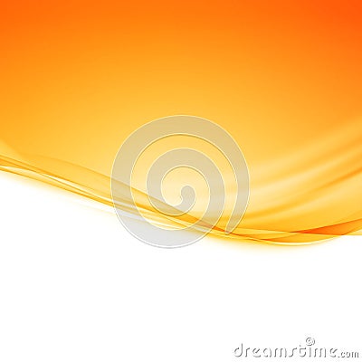 Modern transparent orange flow wave background design Vector Illustration