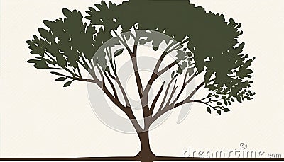 Modern Tree Icon with a Touch of Elegance, Made with Generative AI Stock Photo