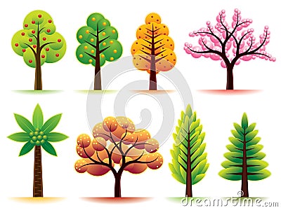 Modern Trees Vector Illustration