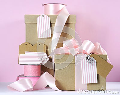 Modern trend natural gift wrapping Stock Photo