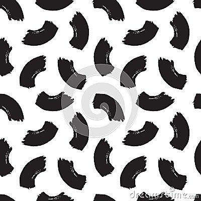 Modern and trendy abstract black curvy drawing brush pattern Vector Illustration
