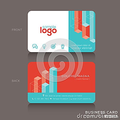 Modern trendy business card design template Vector Illustration