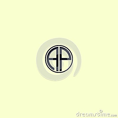 Modern Trendy Minimal Monogram AP and PA A or P Circle Shaped Bussiness Brands Initial Based letter Icon Logo Vector Illustration