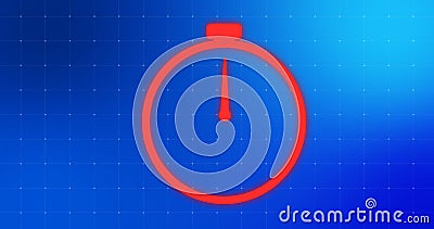 Modern trendy stylish 2D countdown timer animation in digital technology colors. Stock Photo