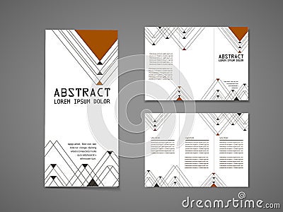 Modern triangle pattern background tri fold brochure Vector Illustration