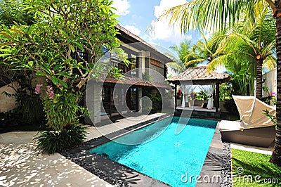 Modern tropical villa Stock Photo