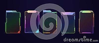 Modern Twitch Screen Panels or Frames. Vector Set of Ui, Ux Design Templates For Game and Streaming. Futuristic Overlays Vector Illustration