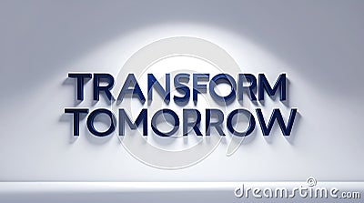 Modern typography display emphasizing the concept of transformation and future Stock Photo