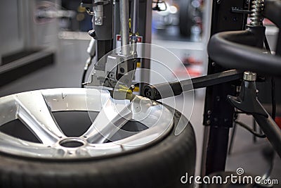 Modern tyre service Stock Photo