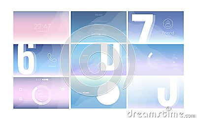 Modern UI screen design for mobile app with web elements. Vector Illustration