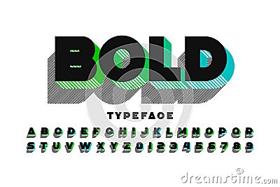 Modern ultra bold 3d font Vector Illustration